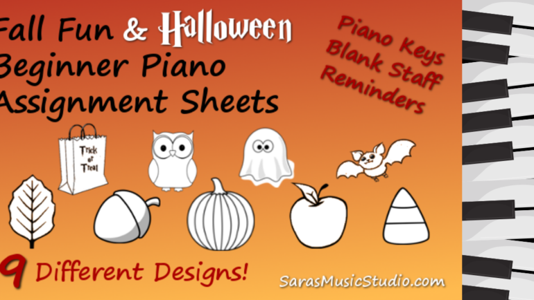 Halloween Piano Assignment Sheets